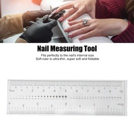 Nail Measure Ruler, 10PCS Fake Nails Measuring Rul Nail Measure Ruler, Nail Measuring Ruler Fake Measuring Ruler Professional Portable Transparent Nail Art PVC Soft Ruler for Nail