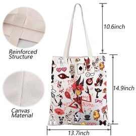 FOTAP Hazbin Cartoon Lover Gift Demon Alastor Tote Bag Dark Animation Fans Gift (Demon Alastor UK2)