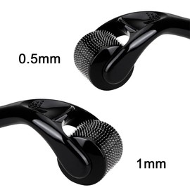 CUEMOON 2 Stück nadelroller, 540 Titannadeln, Mikro-Nadeln, zur Stimulierung des Haarwachstums, Geeignet für Kopfhaar,Gesicht und Körper 0,5mm & 1,0mm