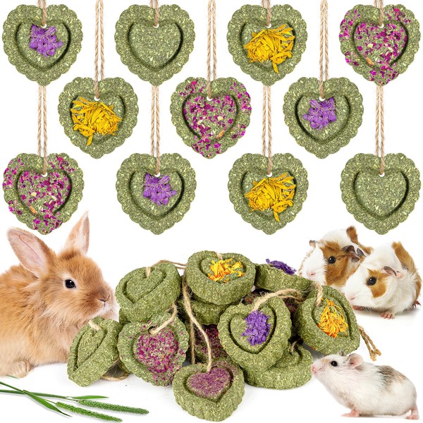 Sofier 16pcs Timothy Hay Treats Rabbit Toys Natural Treats for