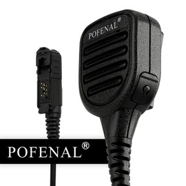 POFENAL Water-Proof Radio Microphone, Remote Shoulder MIC with 3.5mm Jack, Walkie Talkie,Compatible with Motorola DMR Radio XPR3300 XPR3500 XPR3300e XPR3500e 3500 3300e 3500e (XPR 3300e Mic, Black)