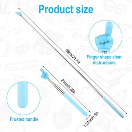 2pcs Retractable Teachers Pointer Sticks, Telescopic Finger Teachers Pointer for Classroom Presentation Whiteboard Extendable Hand Pointing Stick for Teachers Speakers (Blue, Purple)