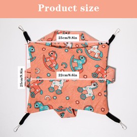 DINTSTYLE 2Pcs 2-Tier Small Guinea Pig Rat Hammock Guinea Pig Hamster Ferret Hanging Hammock Toys Bed，for Small Animals Chinchilla Parrot Sugar Glider Ferret（Linen Material Comfort 9.8×9.8in）