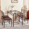 VECELO Kitchen Dining Room Table and Chairs [4 Placemats Included]