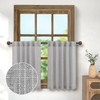 Pitalk - Cortina transparente de lino gris para cocina, 52