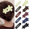 10Pcs Flat Hair Clips, FHDUSRYO Matte Flower Hair Claw Clips,