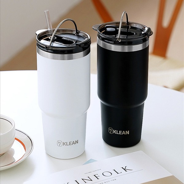 We Clean tumbler with straw built-in straw 600ml 750ml 900ml,