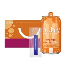 Bubly - Lavinia Essentials Bundle: 16-Pack of Orange Cream Flavored Sparkling Water 12 fl oz On-the-Go Aluminum Can + 1 Utility Prop.