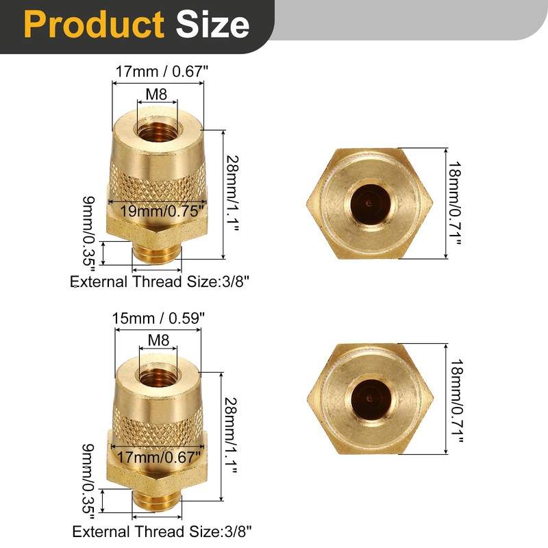 MECCANIXITY M8 x 3/8 Inch Battery Terminal Charging Posts Positive