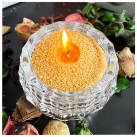 VITARIE Refillable Pearled Candle for Candle Making Pearled Candle 18 Oz, Unscented Candle Sand with 30pcs Natural Cotton Wicks, 1.1 Lb Long Burning Pearl Candles Sand,Candle Making kit. (Pumpkin)