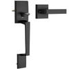 RAFECIEE Black Front Door Handle No Lock, Modern Exterior Door