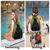 WANDF Swim Bag Mesh Drawstring Backpack Beach Backpack for Swimming,