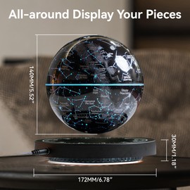 INOVAXION Magnetic Levitation Planet Constellation,Levitating Decor with LED Multi-Color Lights,360°Rotating with Touch Control for Home Office Desk Decor,Cool Tech Gift for Men