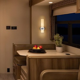 Homdec LED 12V RV Wall Sconce with Switch, Decorative Wall Mounted RV Reading Lights, 3400K Warm White Light, 6W 300LM Interior Lighting for RV Motorhome Camper Trailer