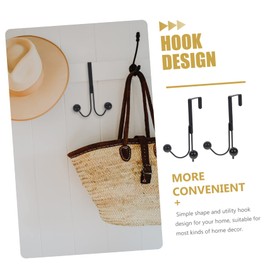 Zerodeko 3sets Black Hooks for Hanging Multifunctional Door Hook Over The Door Clothes Hanger Nordic Coat Clothes Accessory Space Saver 2pcs*3