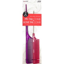 DONNA PREMIUM PEARL COMBO Pin Tail, Bone Tail COMBS Great for All Hair Type, Hair Styling Comb for Women, Men and Salon (PURPLE/PINK)