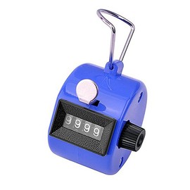 SPHTOEO 4-Digit Handheld Tally Counter Manual Mechanical Palm Clicker Counter Tracker (Blue)