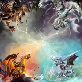 Dragon 2 Player Yugioh Dragon Rulers Elemental Dragon Mat Cloth Playmat Stitched