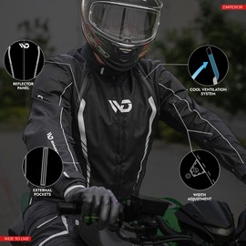 WD Motorcycle Jacket Men 600D Cordura Fabric - Weather Resistant Riding Jacket