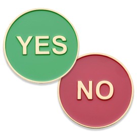 Yes No Flip Challenge Coin - No/Yes Flip Choice Flip Coin Challenge Coin - Military Coins Yes NO - Designed by Military Veterans