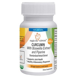 Curcumin 95% with Boswellia 65% and Piperine 95% - 500mg - 60 Vegan Capsules - Joint Health