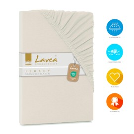 Lavea Jersey Fitted Sheet, Maya Series, 100% Cotton, High-Quality Workmanship, Elasticated and Oeko Tex 100 certified