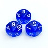Bescon Polyhedral 10 Sides Dice with Number 1-10, Blue Transparent