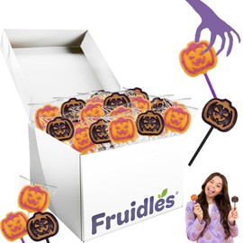 Fruidles Orange & Grape Pumpkin Tattoo Lollipop Suckers Candy, Great for Goody Party Bag Fillers, Individually Wrapped (20 Pounds (Bulk))