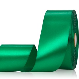 Sagaat Green Ribbon 2 Inch 60 Yards, Versatile Solid Satin Ribbon for Gift Wrapping, Flower Bouquet, Wedding, Crafts, Baby Shower, DIY Bows and Outdoor Decor