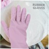 STOBAZA 4 Pairs Reusable Latex Cleaning Gloves Pink Orange and