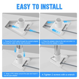 XOKVE Starlink V3/Gen 3 Pipe Adapter Mount Kit, Pole Mount, Roof Mount and Starlink V3/Gen 3 Standard Dish Antenna Transmitter Mounting Plate