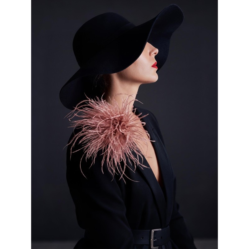 Cunno 8 Pcs Feather Flower Brooch Pins, Lapel Brooch for