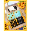 Cuffbow 3 Pairs School Bus Driver Appreciation Gifts Sunflower Socks