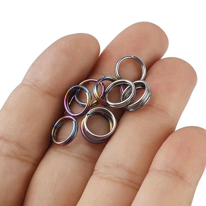 Audiophan W Rings Titanium Alloy Double Ring Link 12mm Silver