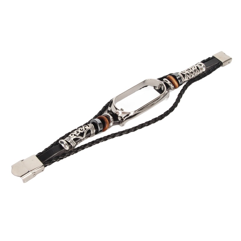Leather Strap for Xiaomi 7 NFC Bracelet Metal Buckle Ethnic