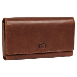 piké Genuine Leather Women's Purse RFID Protection Wallet Made of Cowhide Leather Wallet with Zip 8 Card Slots Coin Compartment Brown 022084, brown