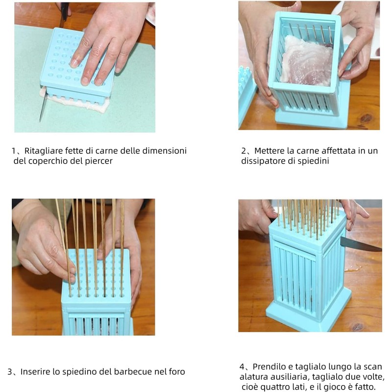 YUUGAA Meat Skewer Maker, 49 Hole Kebab Maker, BBQ Making