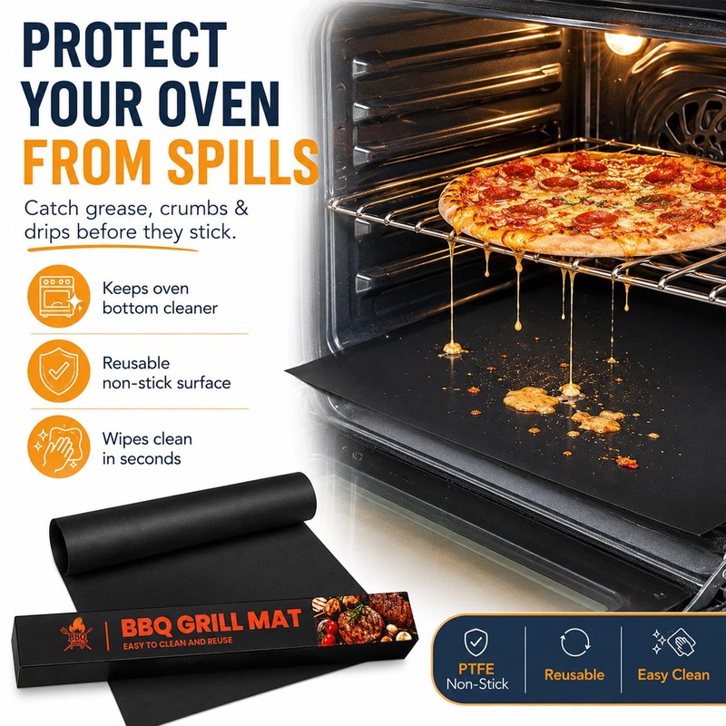 2PCS 32x50CM Heavy-Duty Premium Oven Liner, Oven Liners for Bottom