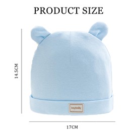SURALIN 2pcs Newborn Baby Hat Baby Cap Boys Girls Brimless Hat Thin Hat Baby Soft Knitted Hat for Newborn Toddler Children