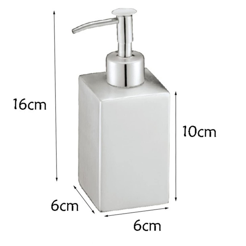 KONTONTY Stainless Steel Square Soap Dispenser Elegant Lotion Pump for