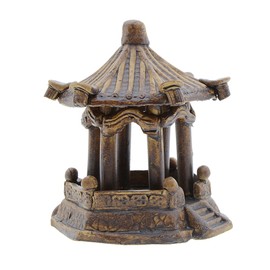 Saim Pavilion Aquarium Decorative Resin Hexagonal Landscape Décor Fish Tank Decorations Ornaments for Small Fish Shrimp to Swim Hide Play