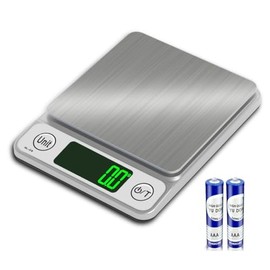 Kitchen Scale Digital Food Scale,Food Scale 500g/0.01 Digital Scale Food Kitchen,7 Units gram Scale for Baking LCD Display Mini Food Scale (Silver(3kg/0.1))