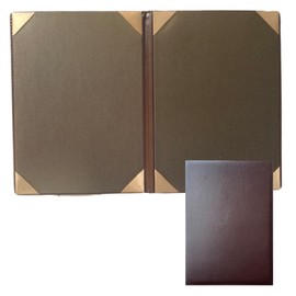 kawauso Certificate Holder, a4 File Menu, Bi-Fold, PU Leather, Holds 2 Pieces (Black, Brown, Navy, Green) (Dark Brown)