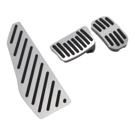 TUCKBOLD 3 Pcs Automatic Foot Pedal Pads Foot Accelerator Pedal Covers for Toyota Corolla Cross 2018-2024 Aluminum Alloy Silver Tone
