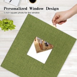 potricher Linen Hardcover Photo Album 4x6 600 Photos Large Capacity for Family Wedding Anniversary Baby Vacation (Green, 600 Pockets)