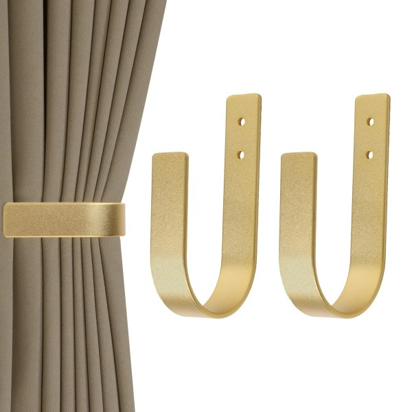 Groleca 2 Pack Modern Curtain Holdbacks Tiebacks Wall Mount Solid