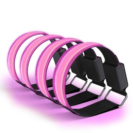 4pcs Luminous Arm Bands USB Reflective Band Bracelets for Outdoor Jogging Running Sport