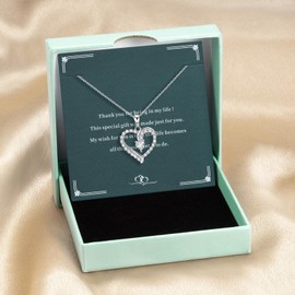 HAISWET Heart Necklace 925 Sterling Silver Cubic Zirconia Necklace for Friends Crystal