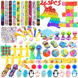 SUNXBUK Children's Birthday Party Bag Set 268 Pieces, Children's Birthday Party Favours, Party Bag Toy Set, Goodie Bag Fillers, School Classroom Rewards, for Girls Boys Gift