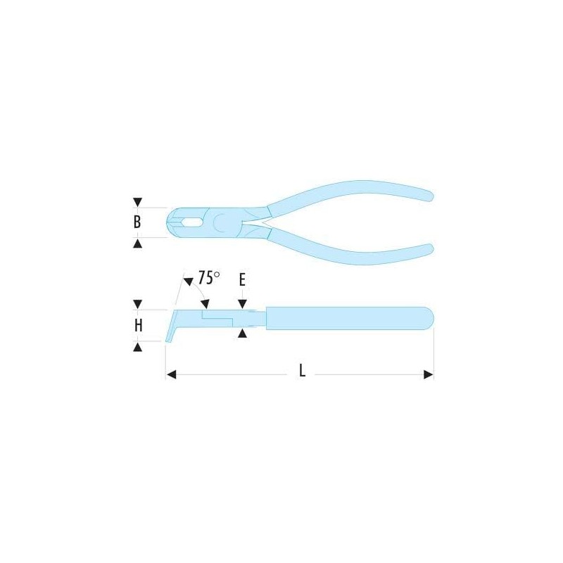 Facom 396-75 Degree Angled Cutter Pliers for Plastic